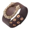 Pulseira Larga de Couro Tendência 2022 Estilo Irmã Real Feminina Pulseira PU Forma de U Liga Casual Forma de Leopardo Joias Atacado