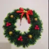 Nova decoração de Natal coroa de flores simulação rattan porta de grinalda de Natal pendurada decoração da janela adereços decoração de Natal