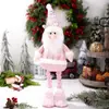 Decoraciones Navideñas Haobei Muñeca Retráctil Navideña Rosa con Lentejuelas Ventana Papá Noel Muñeco de Nieve Reno Adornos