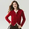 Cárdigan de Punto Kangsai Ni 100% Cachemira Pura con Botones Suéter Abrigo para Mujer Otoño e Invierno Estilo Nuevo Suave y Pegajoso Moda Abrigo