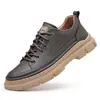 Zapatos de Skate para Hombre de Primavera Tendencia Zapatos de Cuero Versátiles para Hombre Zapatos de Hombre Tenis Transpirables Zapatos Casuales de Suela Gruesa En Stock Venta al por Mayor