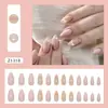Rosa Doce Sonhador Bolinhas Laço Simples Elegante Menina Gentil Estilo Ins Europeu Americano Manicure Removível 24 Peças