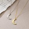 Collar de Luna Cóncavo y Convexo de Plata Esterlina S925 Aurchi Diseño Estilo Ins Joyería Elegante para el Cuello para Mujeres Y00170