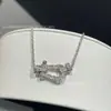 Collar con Hebilla de Herradura Fred para Mujer, Lujo Ligero Nicho Oro V 18K Oro Rosa con Cadena Retorcida de Diamante, Accesorio de Otoño e Invierno