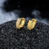 Brincos de Argola de Diamante Completo para Homens e Mulheres, Brincos Simples e Sofisticados de Zircônia com Diamante Flash, Joias de Orelha da Moda e Versátil Hip-Hop