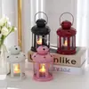 Luz de encontro em poesia castiçal de ferro spray cor retro vento lâmpada lanterna ornamentos castiçal portátil atacado