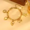 Pulseira de Aço Titânio Moda Europeia e Americana Transfronteiriça Pulseira de Trevo de Quatro Folhas Pulseira Feminina de Luxo Leve Sentido de Alto Padrão Pulseira Explosiva para Casais Pulseira