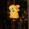Linternas de Madera para Niños del Festival de Mediados de Otoño, Linternas de Flores Luminosas de Conejo Portátiles Estilo Antiguo, Pequeños Regalos Hechos a Mano del Festival de Mediados de Otoño