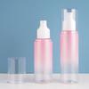 [Personalizado] Botella de plástico transparente tipo prensa de 100ml120ml para desmaquillante, subenvasada, hombro plano, botella de agua para quitaesmalte