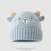 Chapéus quentinhos de outono e inverno para bebês, para meninos e meninas, com design transfronteiriço, chapéus de tricô para bebês coreanos, chapéus infantis macios e fofos em formato de ovelhinha