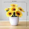 Hogar Sala de Estar Flores Artificiales Clavel de Simulación Flores Decorativas Ramo Flores de Seda Flores de Plástico Set de Bonsái Adornos Gipsófila
