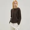Suéter de Lana Cachemira Dorado Suave Tecnología Negra Tejido de Punto Sin Costuras Cepillado Otoño e Invierno Ropa de Trabajo Cálida Ropa Interior de Punto Elegante