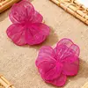 Brincos Exagerados Elegantes Transfronteiriços para Mulheres, Nicho de Luxo Leve, Brincos Florais Vazados Lado Esquerdo e Direito, Brincos e Acessórios
