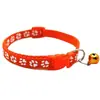 Coleira com guizo para pet, coleira de pescoço, suprimentos para pets de gatos e cães pequenos, coleira para cachorro Teddy, coleira fluorescente com estampa de pata
