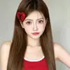 Lindo y Juguetón Clip para el Cabello de Niña con Lazo de Cinta en Forma de Corazón Clip para el Flequillo Pasador Accesorio para el Cabello de Estudiante Pasador