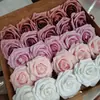 Caixa de Presente Transfronteiriça Espuma Pe Rosa Flor Artificial com Haste 25 Flores Decorativas de Casamento Presente de Dia dos Namorados