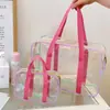 Bolsa de Aseo para Mujer de Viaje Portátil Bolsa de Cosméticos Gran Capacidad Impermeable Transparente Bolsa de Gelatina Bolsa Casual para Guardar Cosméticos