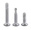 Clavo de cola de milano M4.2 con punta de cabeza redonda y cabeza plana de acero inoxidable 410, tornillo autorroscante M4.8