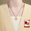 Collar con Candado Ruyi Hueco Estilo Antiguo Filigrana de Plata Pura 999 Forma de Calabaza para Mujer, Cadena de Suéter Estilo Chino Retro, Regalo para Mamá