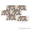 Adesivos de parede retro estilo europeu Adesivos de cozinha à prova de óleo Decoração de parede autoadesivo Creative Brick Pattern Tile Stickers impermeável removível