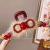 Outono e inverno amor borla pingente bola de cabelo grampo de cabelo pelúcia garra grampo de cabelo para trás cabeça grampo de cabelo superior acessórios de cabelo femininos