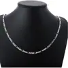Collar Lateral de Aleación Plateada de 4 mm de Tres Secciones para Mujer, Cadena Lisa Popular Europea y Americana, Accesorios de Cadena para Suéter, Venta Directa de Fábrica