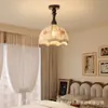 Bordado en Tela Estilo Wabi-Sabi, Mesa de Comedor Estética Estilo Song, Iluminación Colgante Pequeña para Balcón y Vestíbulo, Lámpara Colgante Ajustable para Comedor