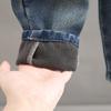 Pantalones de Invierno para Niños Estilo Nuevo Otoño e Invierno Moda para Bebés Elegantes Pantalones Largos Jeans Gruesos de Polar para Niños