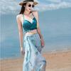 Traje de Baño Sexy Europeo y Americano Bikini Dividido para Mujer Set de Tres Piezas Bkini Aguas Termales Nuevo Chifón Vacaciones Traje de Baño Mujer