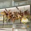 Cor de café de outono estilo retrô materiais florais materiais florais de casamento móveis macios atmosfera de outono adereços de casamento decorações flores artificiais