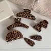 Pinza de acetato con estampado de leopardo, elegante y lujosa, para peinado semi-recogido de mujer, pinza pequeña para recogidos, pinza de tiburón, accesorio para el cabello de lujo ligero