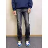 Marca de tendencia transfronteriza estilo americano, ligeramente acampanados, texturizados, lavados, vintage, corte ajustado, pantalones largos casuales versátiles y jeans para hombre, adecuados para primavera y otoño
