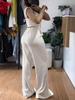 Traje de Calça Larga Casual com Colete Elegante de Alça Curto e Justo para Comércio Exterior Feminino Europeu e Americano 2025