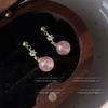 Brincos de Cristal de Morango Zircônia Retro Francês Femininos Feitos à Mão Nicho Gentil Elegante Elegantes Argolas Agulhas de Prata Atacado