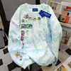 Sudadera Redonda con Estampado de Dibujos Animados Lindos Americanos Crayon Shin-Chan para Mujer Otoño e Invierno Estilo Perezoso Tie-Dye Rosa