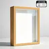Moldura de Foto Oca de Madeira Espécime de Flor Seca Blocos de Construção Caixa de Exibição para Armazenamento de Conchas Jardim de Infância Artesanato DIY Personalizável LO