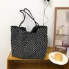 Bolsa de Nylon com Bolinhas Artísticas Estilo Japonês para Mulheres, Bolsa de Ombro Plissada de Grande Capacidade, Bolsa de Ombro Casual Estilo Preguiçoso