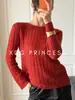 ¡Ambiente relajado y acogedor! Suéter largo de otoño para mujer hecho de Tencel, lana y cachemira con un patrón trenzado similar a una nube
