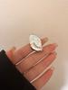 Anillo de metal irregular exagerado retro francés brillante para mujer, estilo europeo y americano frío, anillo de dedo índice abierto