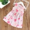 Vestido Infantil Transfronteiriço Vestido de Princesa Floral para Meninas Verão Vestido de Praia Novo de Verão Vestido Camisola de Algodão e Seda