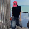 Top Solto Simples de Verão com Design de Botão de Seda Fresco e Estilo Americano, Gola Polo, Mangas Curtas Tricotadas