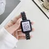 Para Apple Apple Watch S8 Relógio Cintura Pequena Fino Três Contas Aço Inoxidável iWatch SE Pulseira de Metal