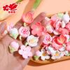 Color Sólido Serie Flor de Cerezo Accesorios de Resina Venta al por Mayor Materiales Hechos a Mano para DIY Diadema Accesorios para el Cabello Imanes para Refrigerador de Teléfono Adornos