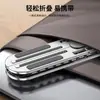 Soporte para laptop con conveniente ajuste de altura, soporte para tableta de aleación de aluminio, soporte plegable para computadora