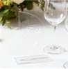 Tarjeta de Mesa Acrílica, Tarjeta de Mesa Curva, Señal de Mesa para Fiesta de Boda, Tarjeta de Número para Banquete, Tarjeta de Asiento, Tarjeta de Exhibición de Mesa