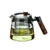 Tetera de Vidrio de Borosilicato Alto para Estufa Eléctrica Cerámica Calefacción Mango de Madera Bandeja de Té para Oficina en Casa Juego de Té