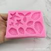 Vários Moldes de Silicone Folha de Azevinho Folha de Floresta Moldes de Silicone para Chocolate Fondant Moldes para Decoração de Bolo