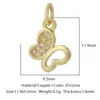 Distrito Lu Mariposa Cruzada Cobre Zircón Accesorios para Joyería DIY Ojo de Animal Collar Pulsera Colgante Pequeño Colgante