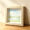 Mini Porta-Retrato Retangular de Madeira Falsa com Design Oco 3D para Desenhos a Lápis de Cor, Pequeno Porta-Retrato para Decoração de Mesa