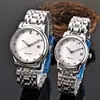 Tiktok live venta caliente reloj de pareja con correa de acero mecánico tendencia romántica para pareja para toda la vida